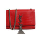 Kate Tassel Chain Bag in Red Crocodile Embossed Leather