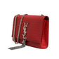 Kate Tassel Chain Bag in Red Crocodile Embossed Leather