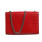 Kate Tassel Chain Bag in Red Crocodile Embossed Leather