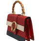 Dionysus Bamboo Medium Top Handle Bag White Blue Red