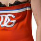 Orange Cotton Superbowl Football Inspired Mini Dress