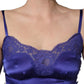 Blue Sleeveless Lace Trim A-line Gown Dress