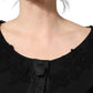 Dark Gray Button Fastening Lace Trimmed Blazer Jacket