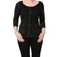 Dark Gray Button Fastening Lace Trimmed Blazer Jacket