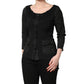 Dark Gray Button Fastening Lace Trimmed Blazer Jacket