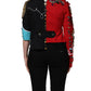 Multicolor Asymmetrical Ornate Jewel Cropped Jacket