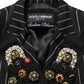Black Stripe Double-Breasted Blazer Jacket