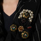 Black Stripe Double-Breasted Blazer Jacket