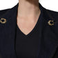 Blue Single-Breasted Denim Blazer Jacket