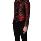 Multicolor Floral Brocade ButtonBlazer Jacket