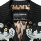 Black Stripe Double-Breasted Blazer Jacket
