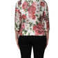 Multicolor Peony Print Polyester Coat Jacket