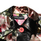 Black Floral Belted Polyester Trench Coat Jacket