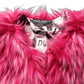 Fuchsia Belted Faux-Fur Trench Coat Jacket