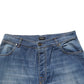Blue Washed High Waist Wide Leg Denim Cotton Stretch Jeans
