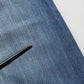 Blue Washed High Waist Wide Leg Denim Cotton Stretch Jeans