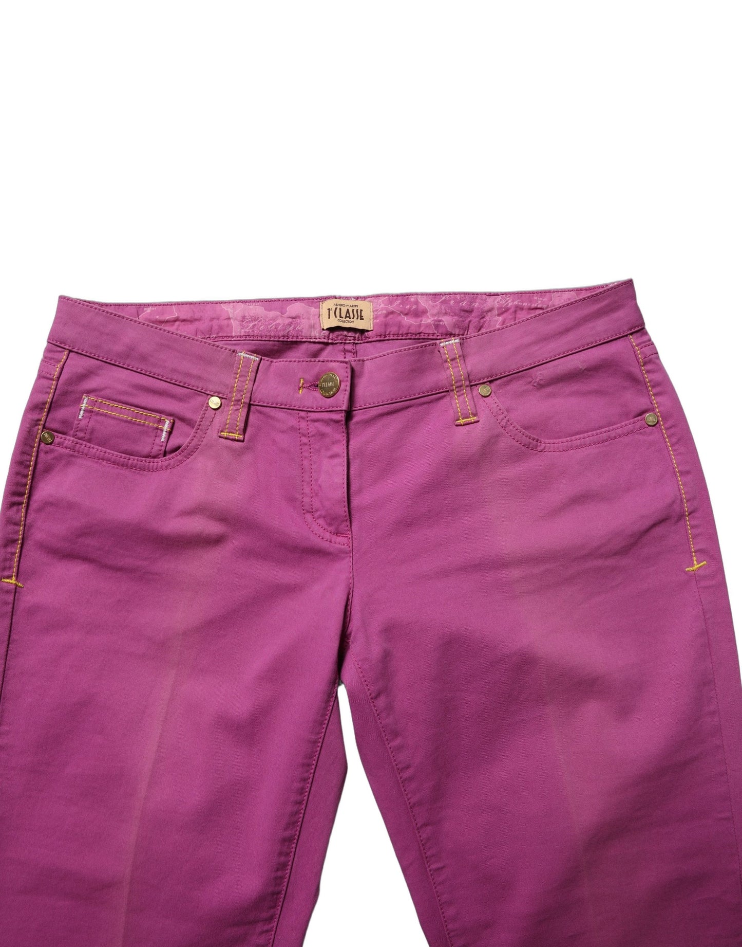 Purple Cotton Slim Fit Denim Trouser Jeans