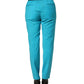 Blue Wool Mid Waist Tapered Women Trouser Pants