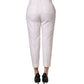 White Skinny High Waist Chino Cropped Trouser Pants