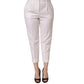 White Skinny High Waist Chino Cropped Trouser Pants