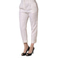 White Skinny High Waist Chino Cropped Trouser Pants