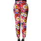 Multicolor Floral Print Tapered Trouser Pants