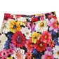 Multicolor Floral Print Tapered Trouser Pants