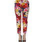 Multicolor Floral Print Tapered Trouser Pants