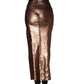 Rose Gold Embellished Sequinned Maxi Skirt