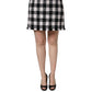 Black White Tweed Houndstooth Mini Skirt