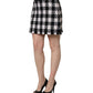 Black White Tweed Houndstooth Mini Skirt