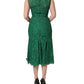 Green Floral Lace Cotton Sleeveless Midi Dress
