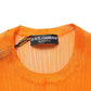 Orange See Through Crew Neck Blouse Tank Top