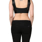 Black Satin Nylon Corset Sleeveless Cropped Top