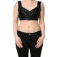 Black Satin Nylon Corset Sleeveless Cropped Top