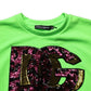 Neon Green DG Sequined Sleeveless Jersey Top