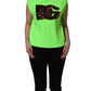 Neon Green DG Sequined Sleeveless Jersey Top