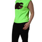 Neon Green DG Sequined Sleeveless Jersey Top