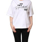 White I'm A Super Model Fan Print Jersey T-shirt