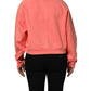 Pink Graphic Crew Neck Cropped Sweatshirt Sweater