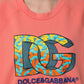 Pink Graphic Crew Neck Cropped Sweatshirt Sweater