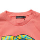 Pink Graphic Crew Neck Cropped Sweatshirt Sweater