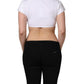 White Bustier Short Sleeve CrewNeck Cropped Top