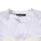White Bustier Short Sleeve CrewNeck Cropped Top
