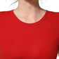 Red Cotton Logo Tape Cropped Short Sleeve T-shirt