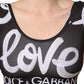 Black DG Love Yourself Sports Bra Cropped Top