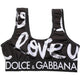 Black DG Love Yourself Sports Bra Cropped Top