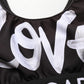 Black DG Love Yourself Sports Bra Cropped Top
