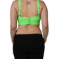 Neon Green Soft Cup Logo-Trim Bra Cropped Top