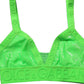 Neon Green Soft Cup Logo-Trim Bra Cropped Top